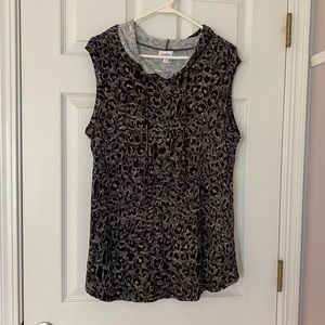 Sleeveless hooded tank animal print NWT